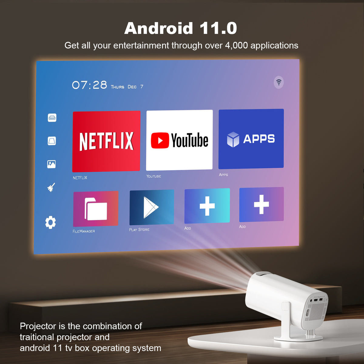 Portable 4K Smart Projector | Android 11
