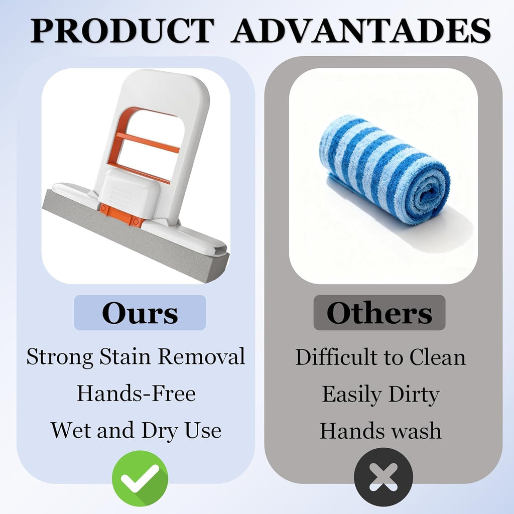 Self-Squeeze Foldable Sponge Mop – Easy Multi-Surface Cleaning