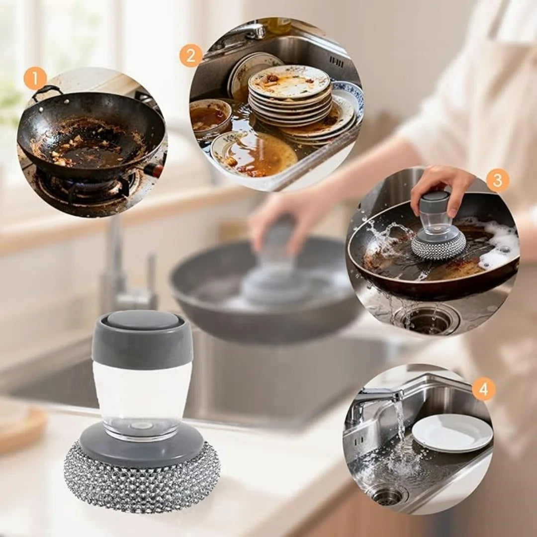 Soap Dispensing Scrub Brush for Kitchen