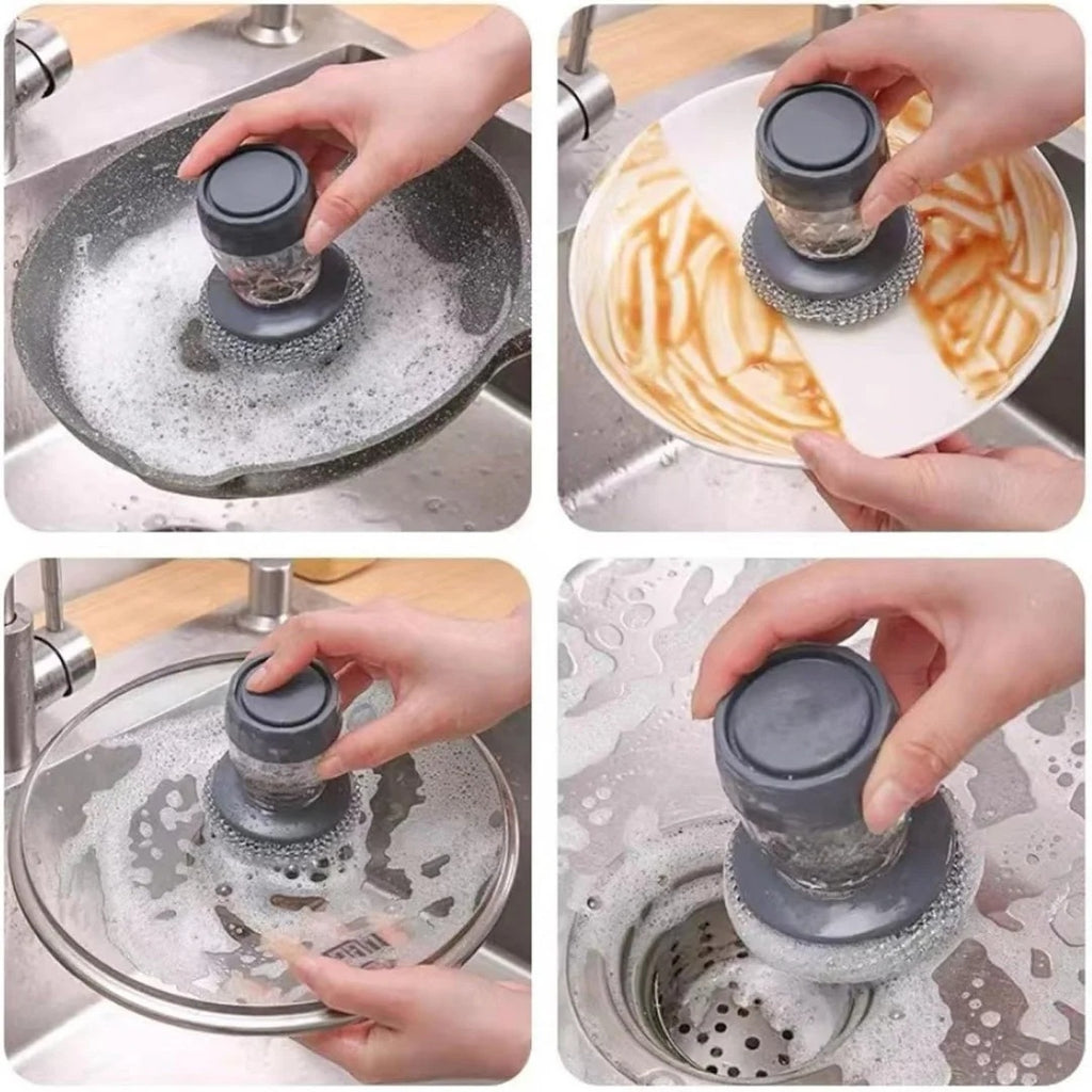 Soap Dispensing Scrub Brush for Kitchen