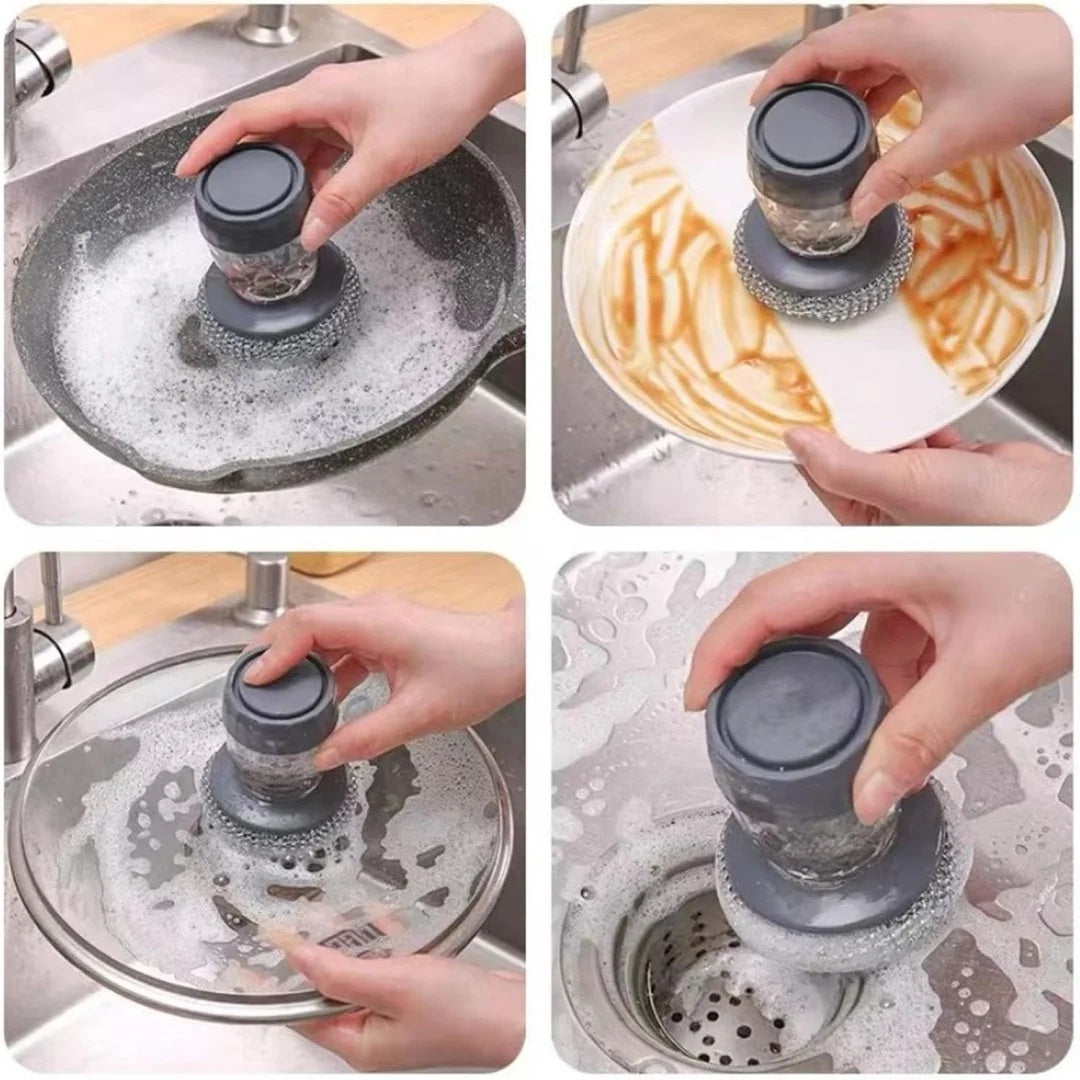 Soap Dispensing Scrub Brush for Kitchen