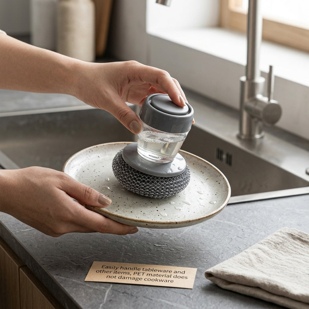Soap Dispensing Scrub Brush for Kitchen